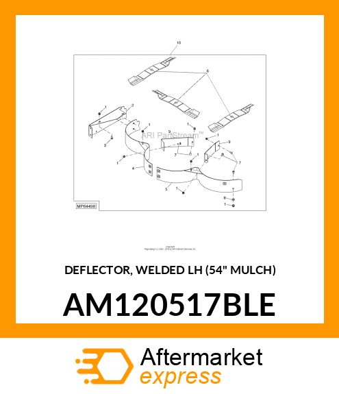 DEFLECTOR, WELDED LH (54" MULCH) AM120517BLE