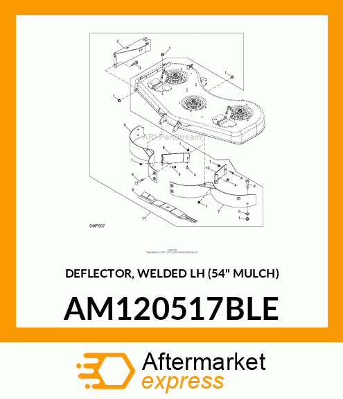 DEFLECTOR, WELDED LH (54" MULCH) AM120517BLE