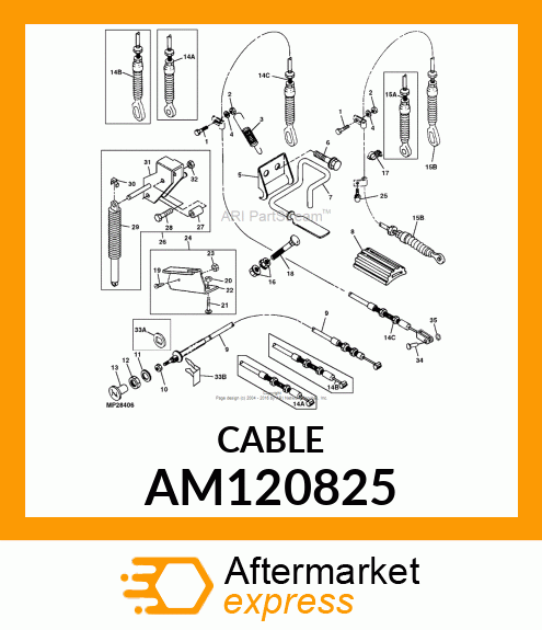 Push Pull Cable - CABLE, THROTTLE (6X4) AM120825