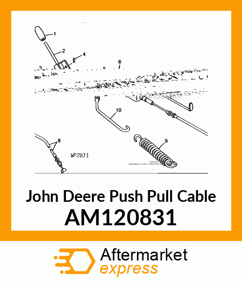 CONTROL, DIFF LOCK CABLE (4X2) AM120831