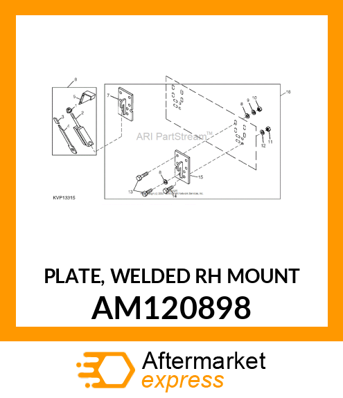 PLATE, WELDED RH MOUNT AM120898