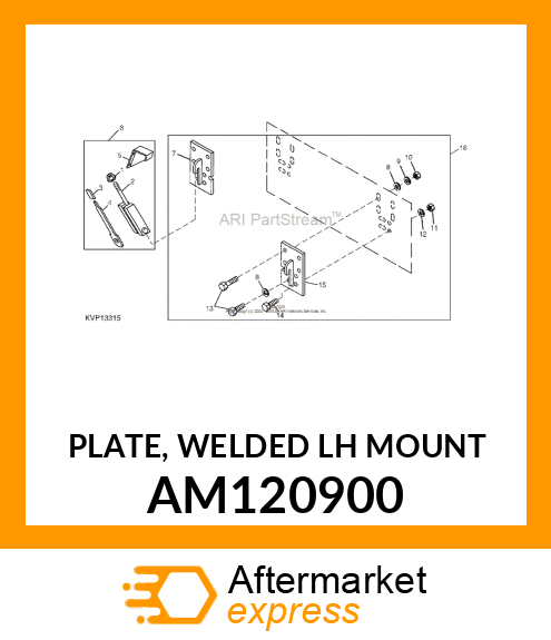 PLATE, WELDED LH MOUNT AM120900