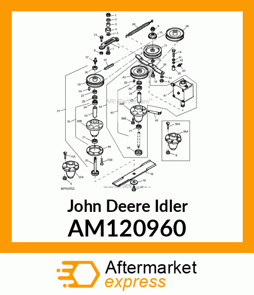 SHEAVE, WELDED SPINDLE AM120960