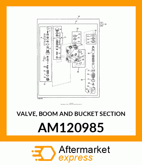 VALVE, BOOM AND BUCKET SECTION AM120985
