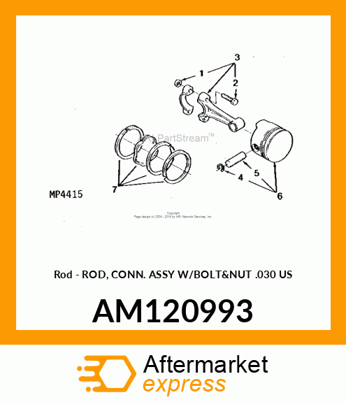 Rod - ROD, CONN. ASSY W/BOLT&NUT .030 US AM120993