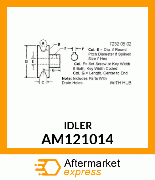 SHEAVE, TRANSMISSION INPUT AM121014