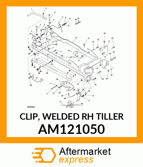 CLIP, WELDED RH TILLER AM121050