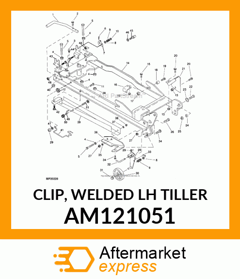 CLIP, WELDED LH TILLER AM121051