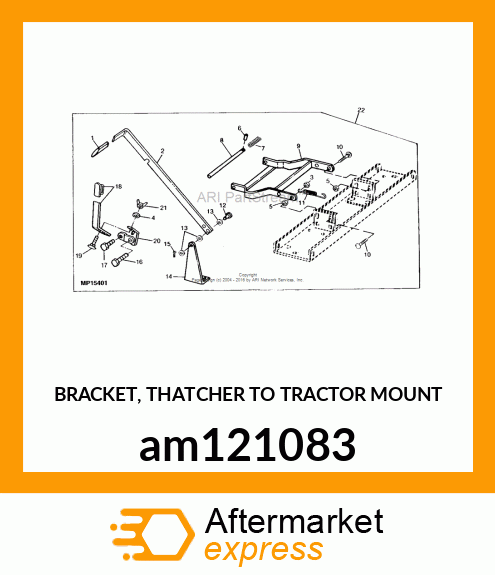 BRACKET, THATCHER TO TRACTOR MOUNT am121083