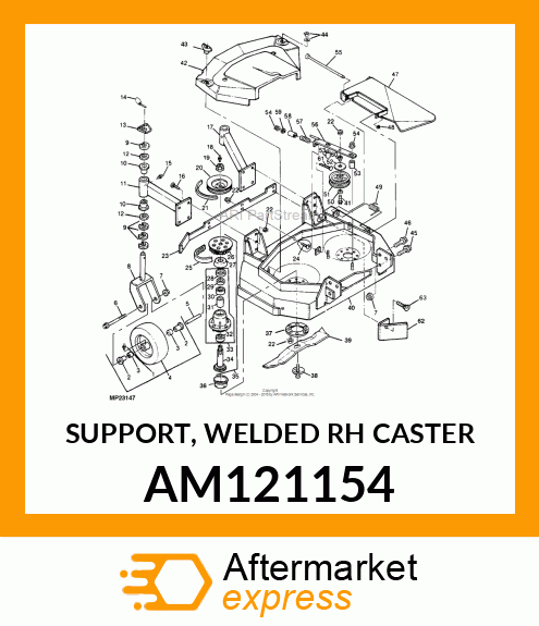 SUPPORT, WELDED RH CASTER AM121154