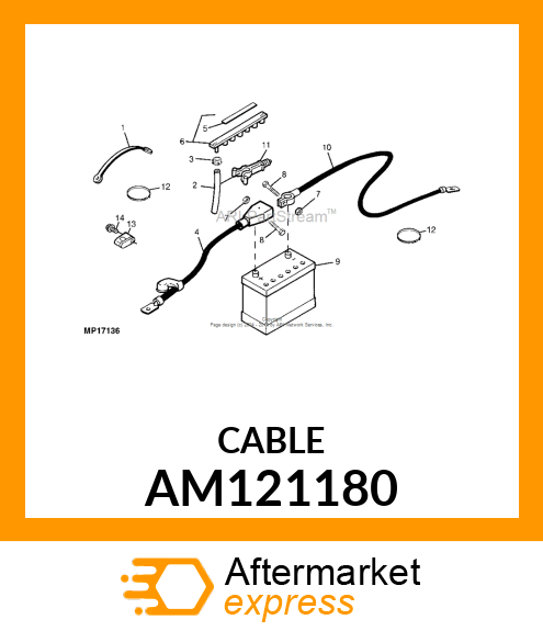 CABLE, NEGATIVE BATTERY AM121180