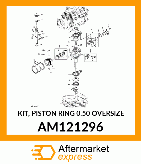 KIT, PISTON RING 0.50 OVERSIZE AM121296