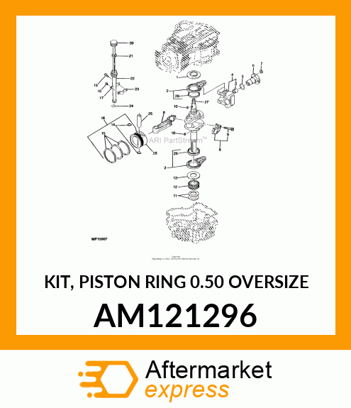 KIT, PISTON RING 0.50 OVERSIZE AM121296