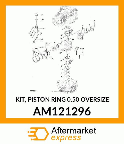 KIT, PISTON RING 0.50 OVERSIZE AM121296