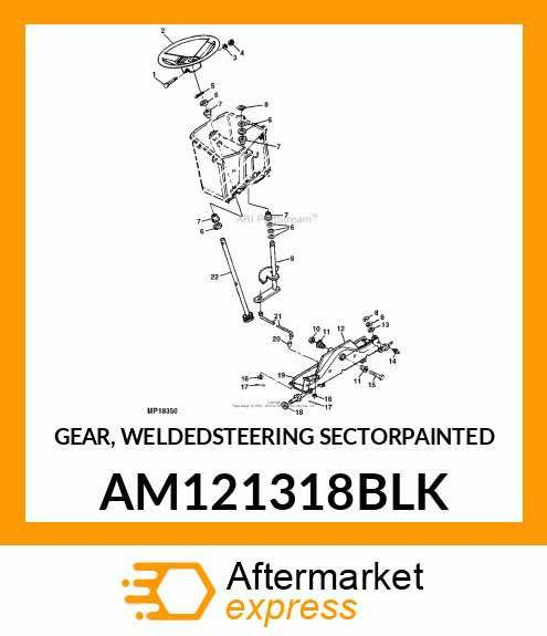 GEAR, WELDEDSTEERING SECTORPAINTED AM121318BLK