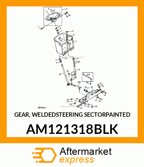 GEAR, WELDEDSTEERING SECTORPAINTED AM121318BLK