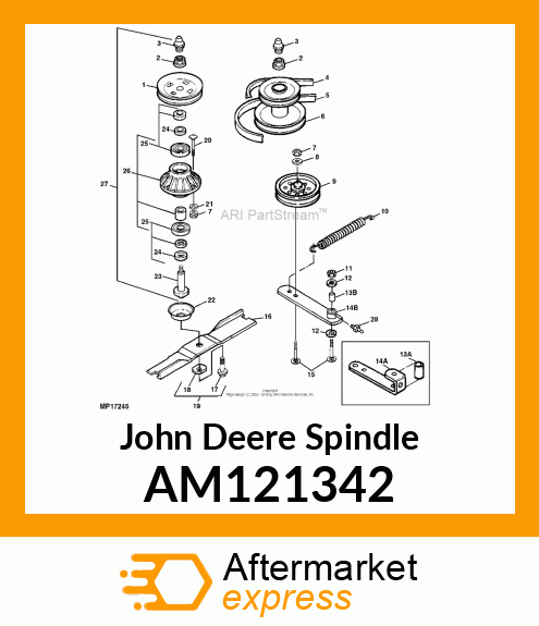 SPINDLE, SERVICE SPINDLE ASSEMBLY AM121342