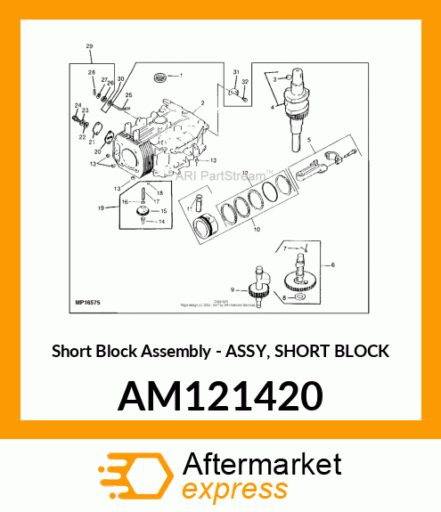 Short Block Assembly - ASSY, SHORT BLOCK AM121420