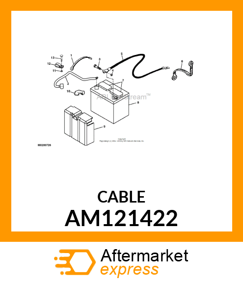 CABLE, NEGATIVE BATTERY AM121422