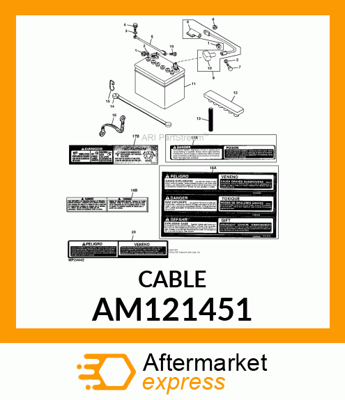 CABLE, POSITIVE BATTERY AM121451