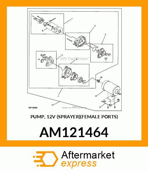 PUMP, 12V (SPRAYER)(FEMALE PORTS) AM121464