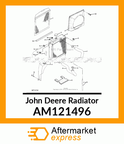 RADIATOR, W/OIL COOLER AM121496