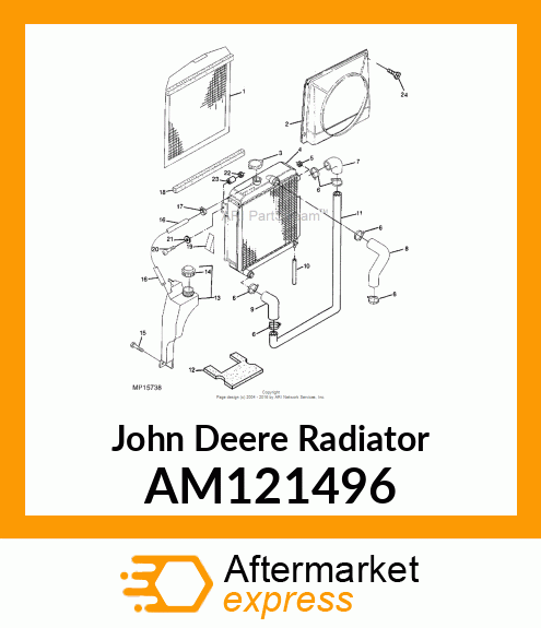 RADIATOR, W/OIL COOLER AM121496