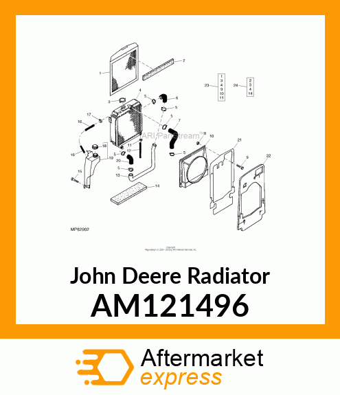 RADIATOR, W/OIL COOLER AM121496