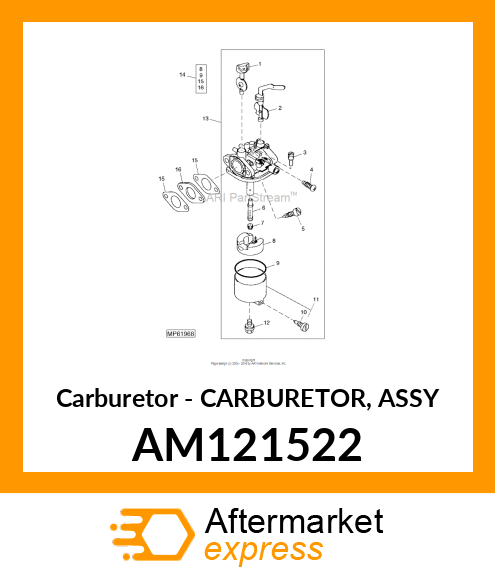 Carburetor - CARBURETOR, ASSY AM121522