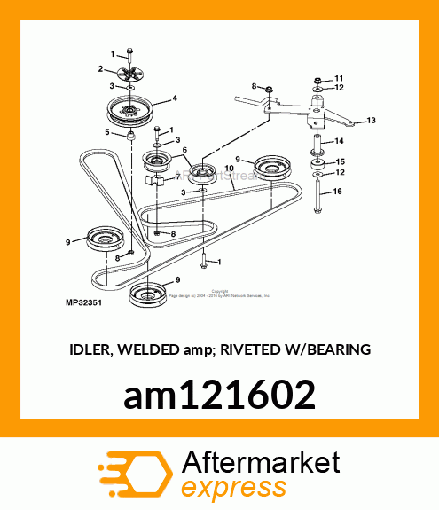 IDLER, WELDED amp; RIVETED W/BEARING am121602