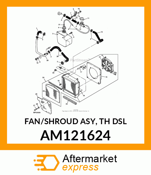 FAN/SHROUD ASY, TH DSL AM121624