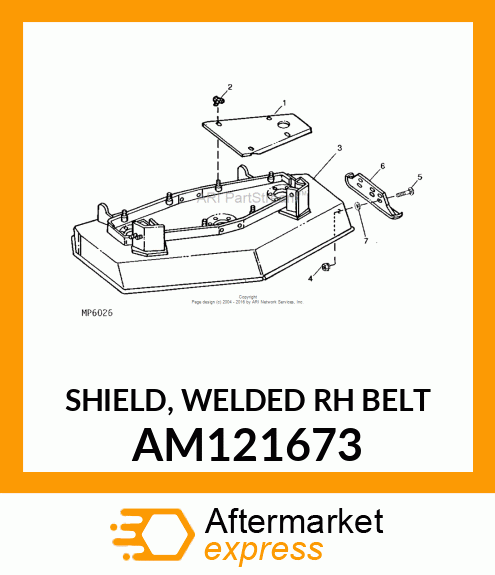 SHIELD, WELDED RH BELT AM121673