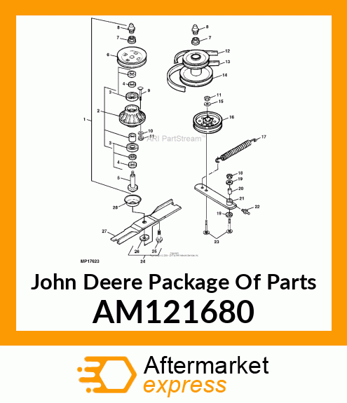 PACKAGE OF PARTS, KIT, BLADE WASHER AM121680