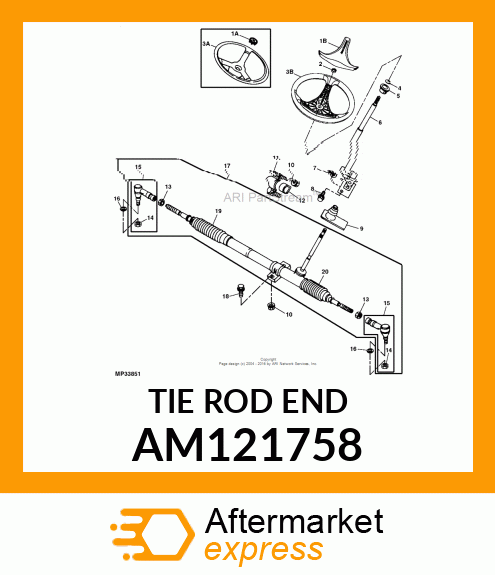 END, TIE ROD AM121758