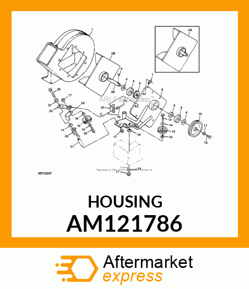 HOUSING, BLOWER ASSY AM121786