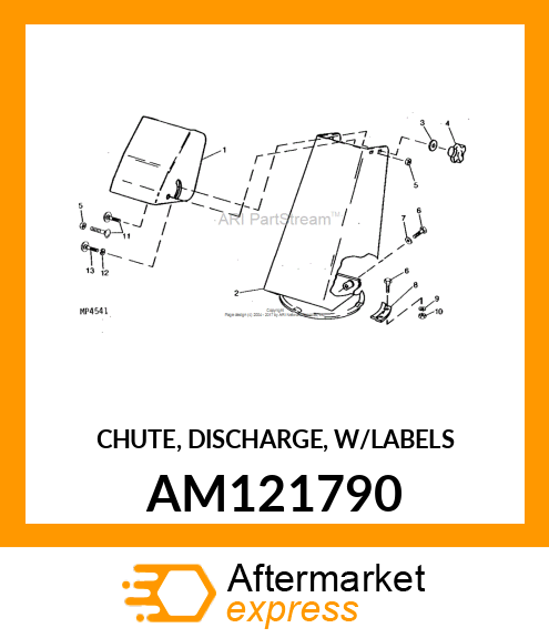 CHUTE, DISCHARGE, W/LABELS AM121790