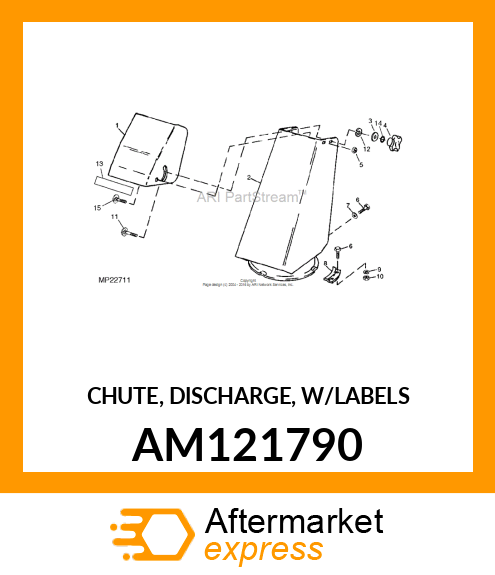 CHUTE, DISCHARGE, W/LABELS AM121790