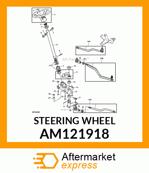 WHEEL, STEERING ASSEMBLY # AM121918