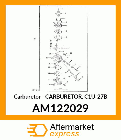 Carburetor - CARBURETOR, C1U-27B AM122029