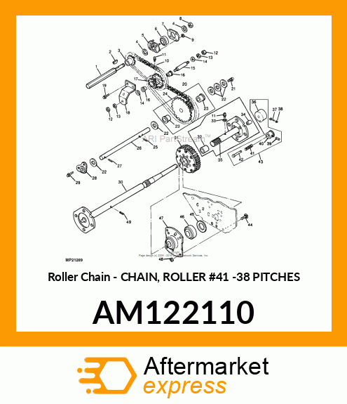 Roller Chain - CHAIN, ROLLER #41 -38 PITCHES AM122110