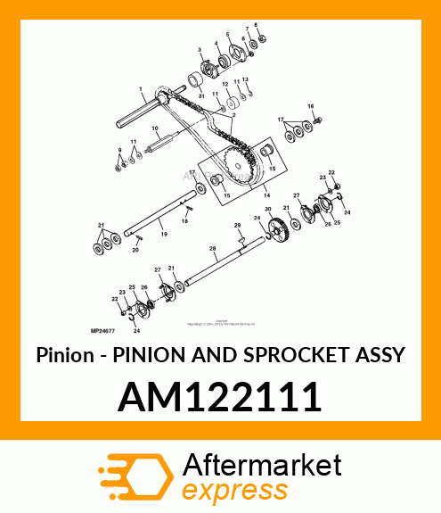 Pinion - PINION AND SPROCKET ASSY AM122111