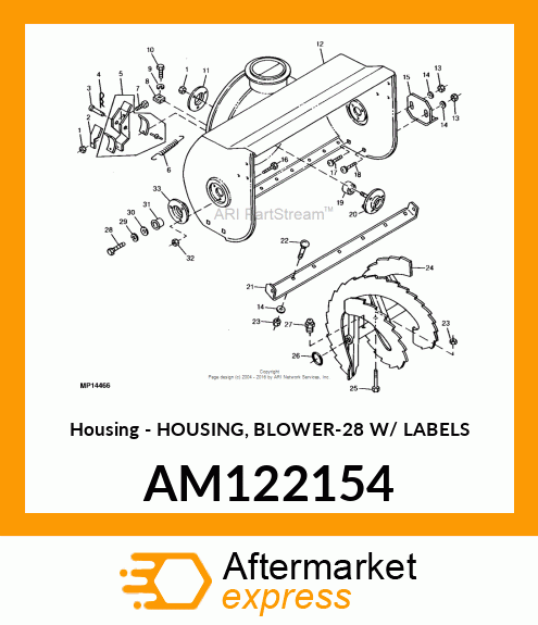 Housing Blower 28" with Labe AM122154