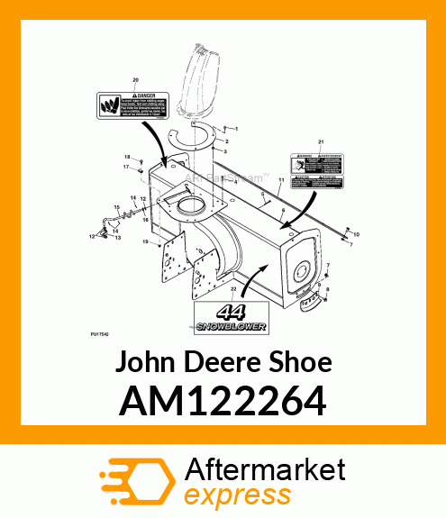 SHOE, WELDED RH SKID AM122264