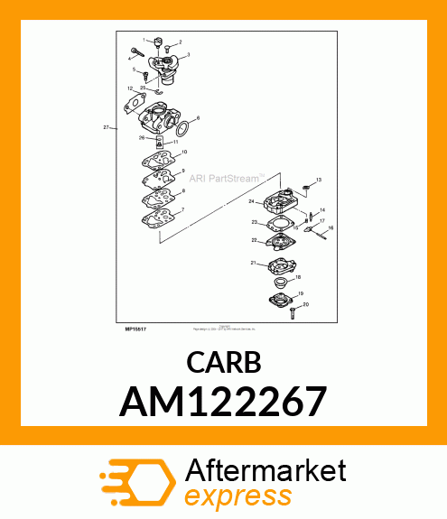 Carburetor - CARBURETOR, ECHO (110&210G) AM122267