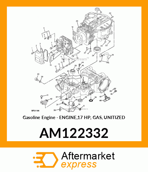 Gasoline Engine - ENGINE,17 HP, GAS, UNITIZED AM122332