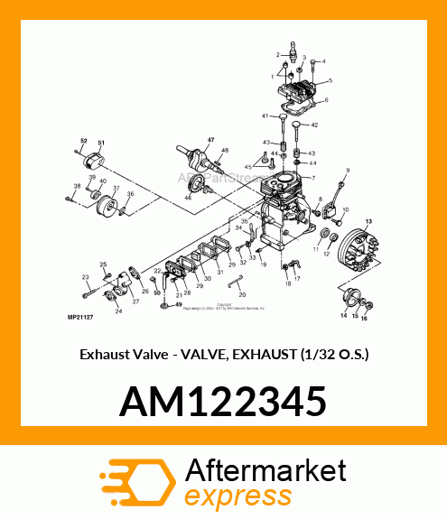 Exhaust Valve - VALVE, EXHAUST (1/32 O.S.) AM122345