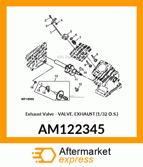 Exhaust Valve - VALVE, EXHAUST (1/32 O.S.) AM122345