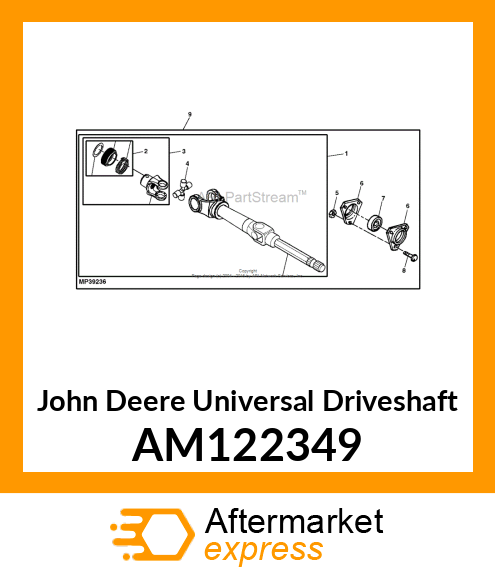 UNIVERSAL DRIVESHAFT, SHAFT, FRONT AM122349