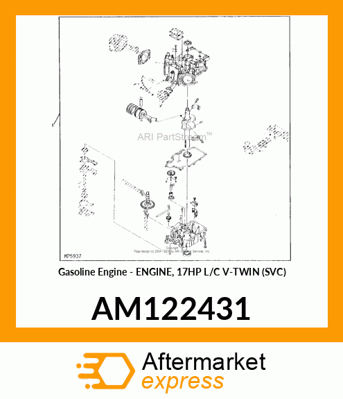 Gasoline Engine - ENGINE, 17HP L/C V-TWIN (SVC) AM122431