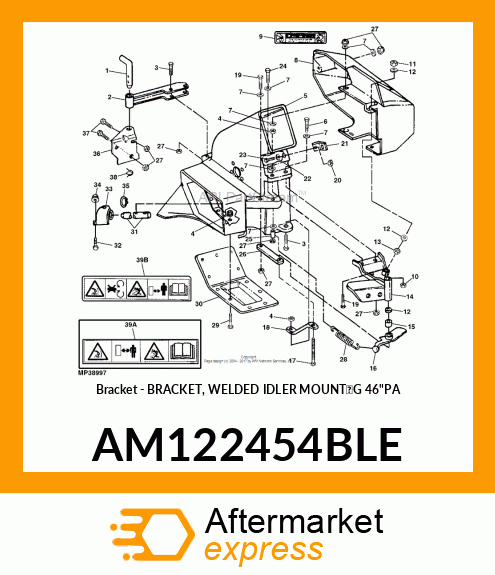 Bracket - BRACKET, WELDED IDLER MOUNT'G 46"PA AM122454BLE